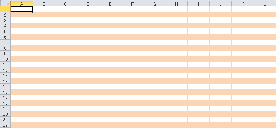 EXCEL】簡単！シート全体に一行置きに色を付ける方法  きままブログ