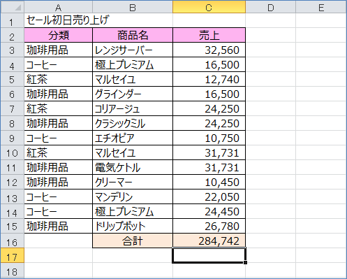 Excel フィルターで抽出したデータだけを合計するには きままブログ