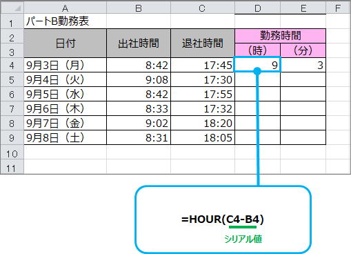 EXCEL】時刻データから時、分、秒を取り出すには？  きままブログ