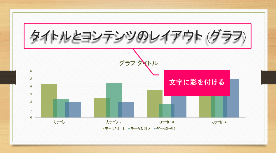 Powerpoint タイトルの文字に影を付けるには きままブログ